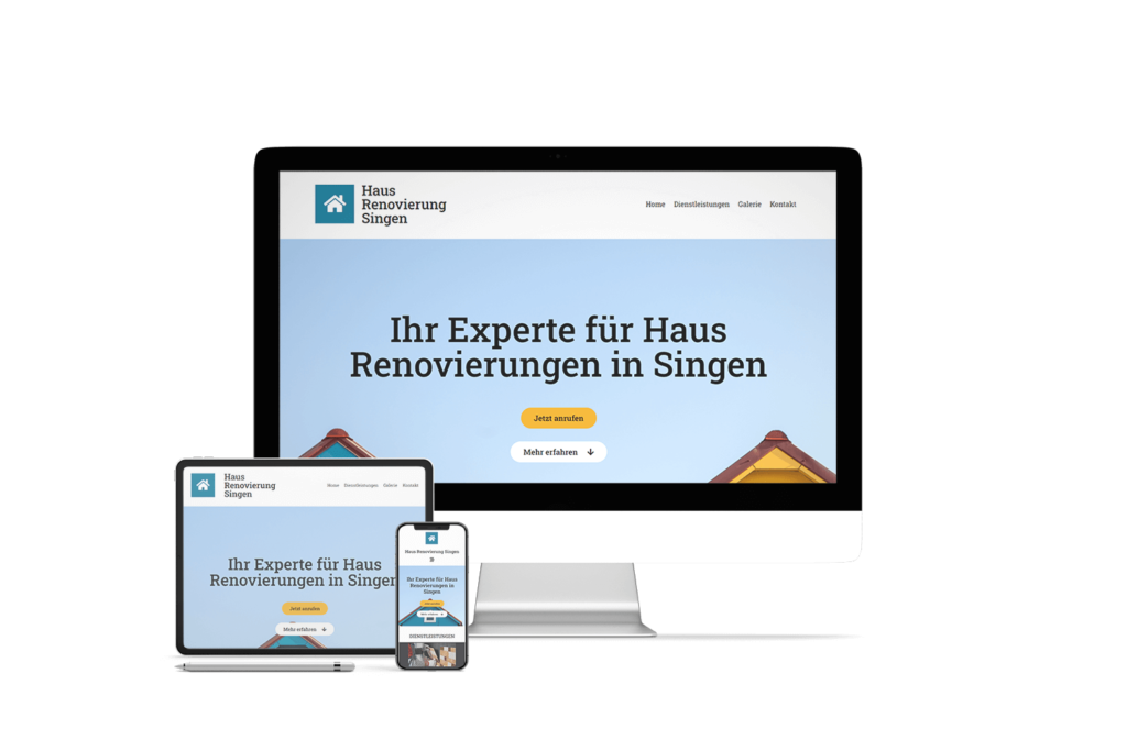 Website-Design und -Entwicklung für Renovierungen in der Singen, responsive Gestaltung